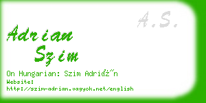 adrian szim business card